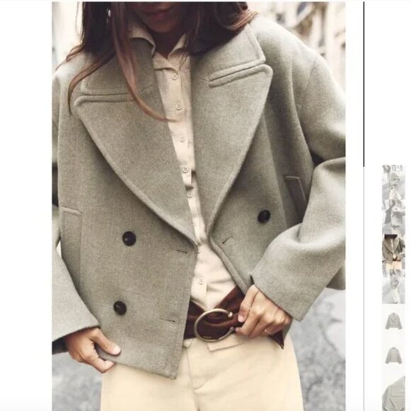 zara Jackets & Blazers - NWT ZARA SHORT DOUBLE BREASTED COAT MINK